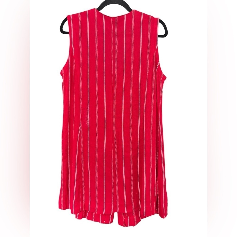 New York Style Red White Stripe Tank Vest and Matching Wide Leg Pants Set Size S - Picture 3 of 7